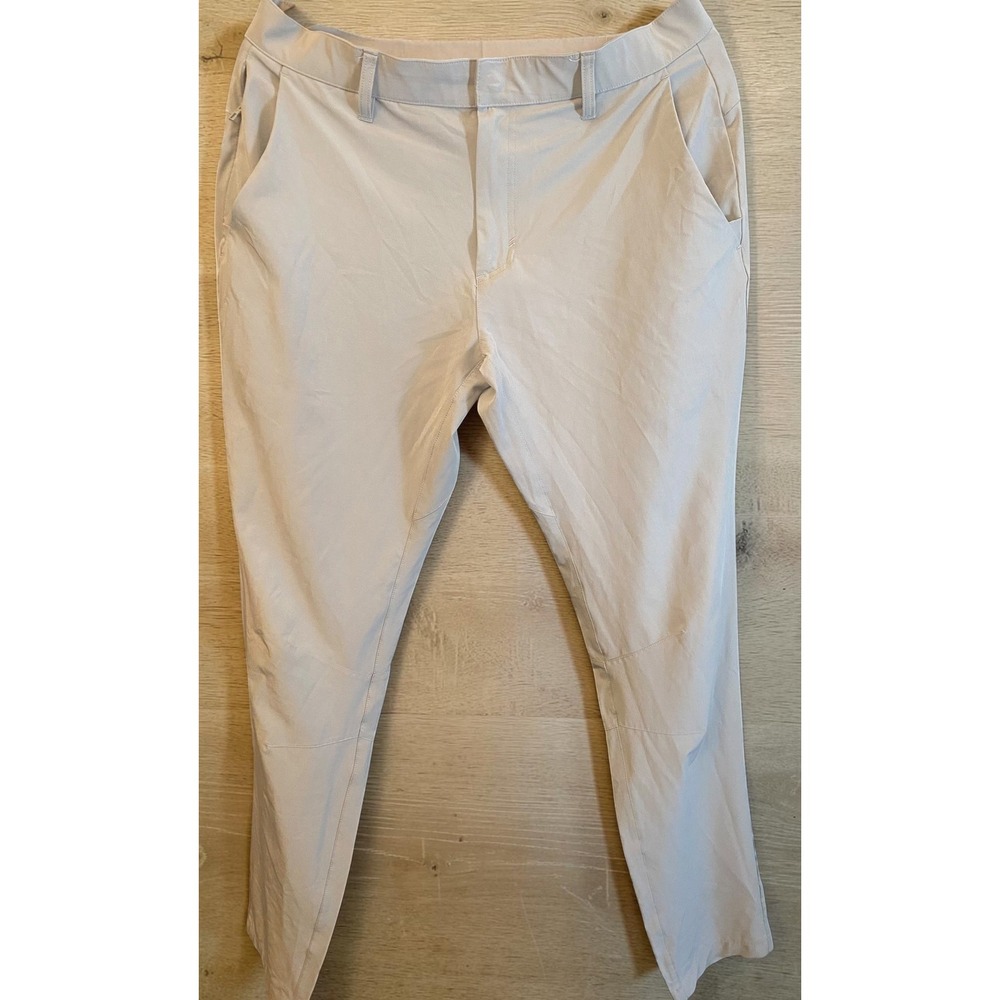 Fabletics The Only Pant Performance Flat Front Gray Stretch Men's 33x34 Trousers